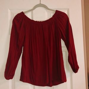 Forever 21 burnt orange off the shoulder top.